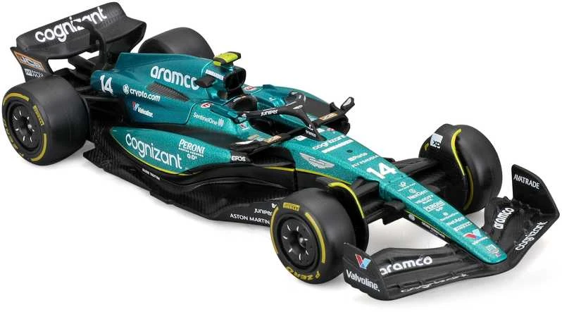 BBURAGO 1:43 automobilio modelis F1 Aston Martin Aramco Cognizant Team AMR23, 18-38090