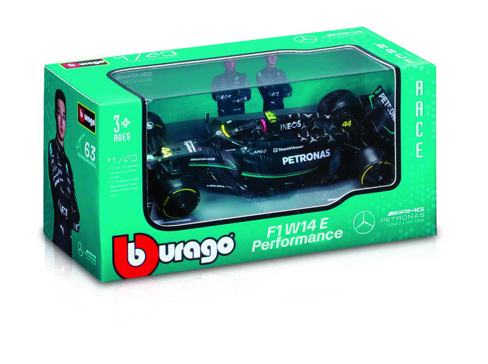 BBURAGO 1:43 lenktyninis automodelis Mercedes AMG Petronas F1 W14 E, 18-38080