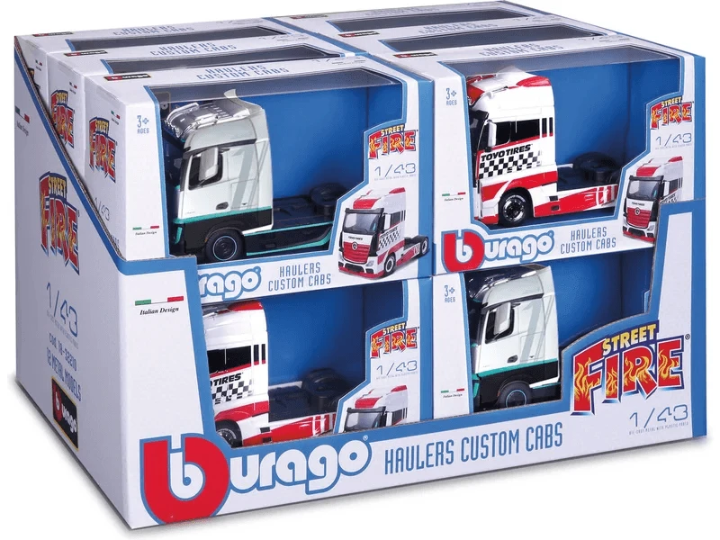 BBURAGO 1:43 vilkikas Custom Cabs, asort., 18-32200