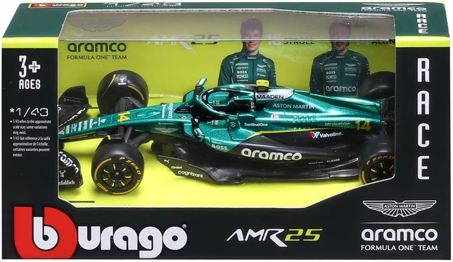 BBURAGO automodelis Aston Martin AMR25 (2025) #14 Alonso ir #18 Stroll, 18-38250