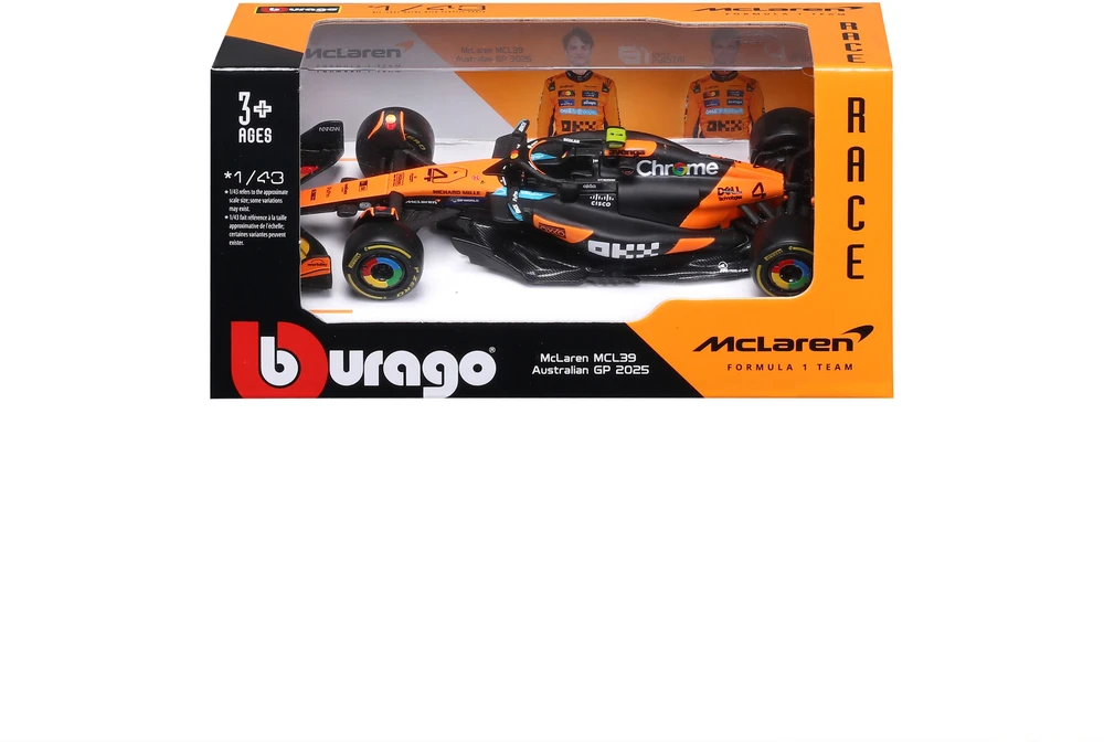BBURAGO automodelis McLaren Racing MCL 39 (2025) #81 Piastri ir #4 Norris, 18-38248