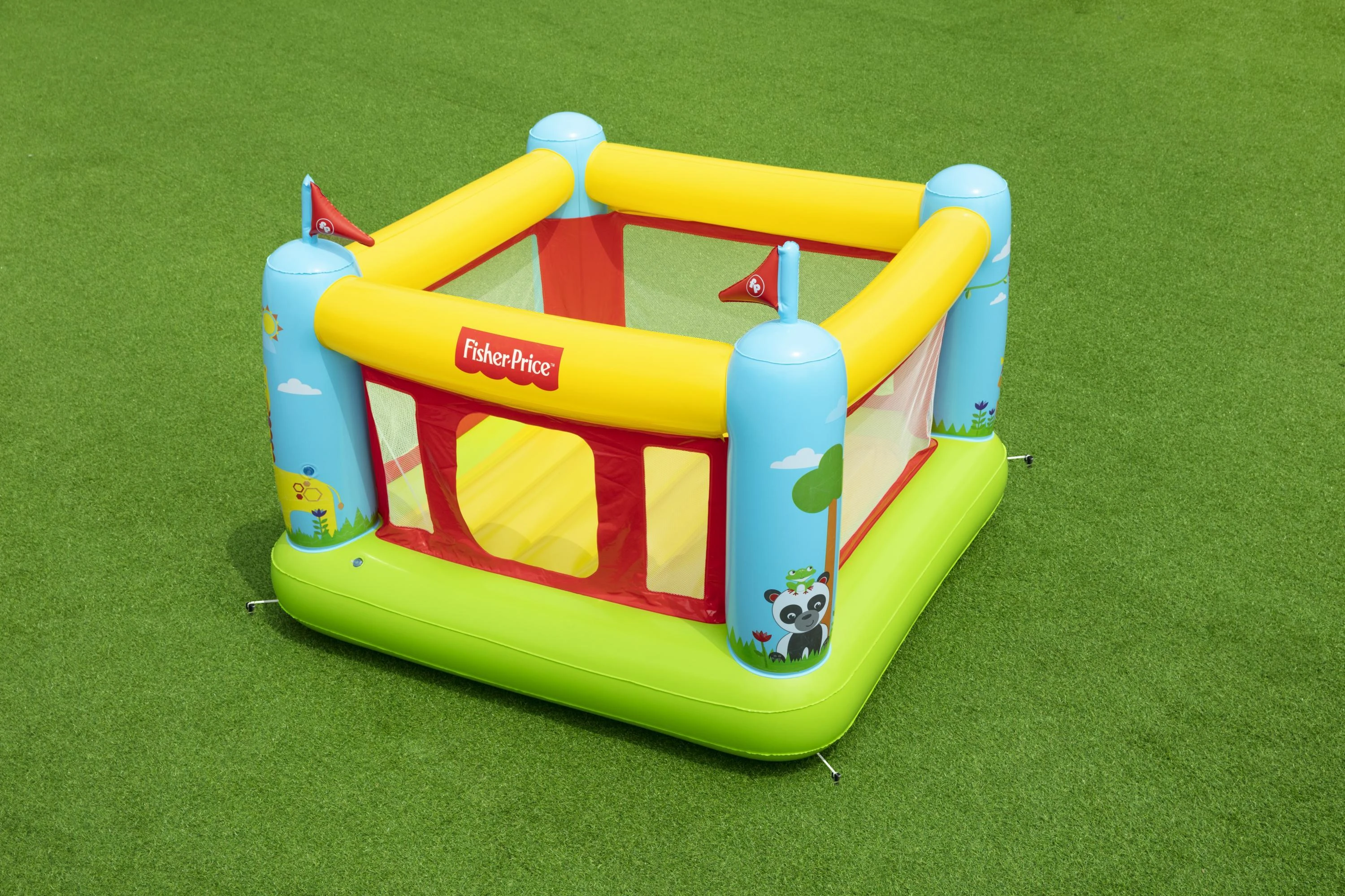 BESTWAY Fisher-Price pripučiamas batutas, 1.75m x 1.73m x 1.35m, 93553