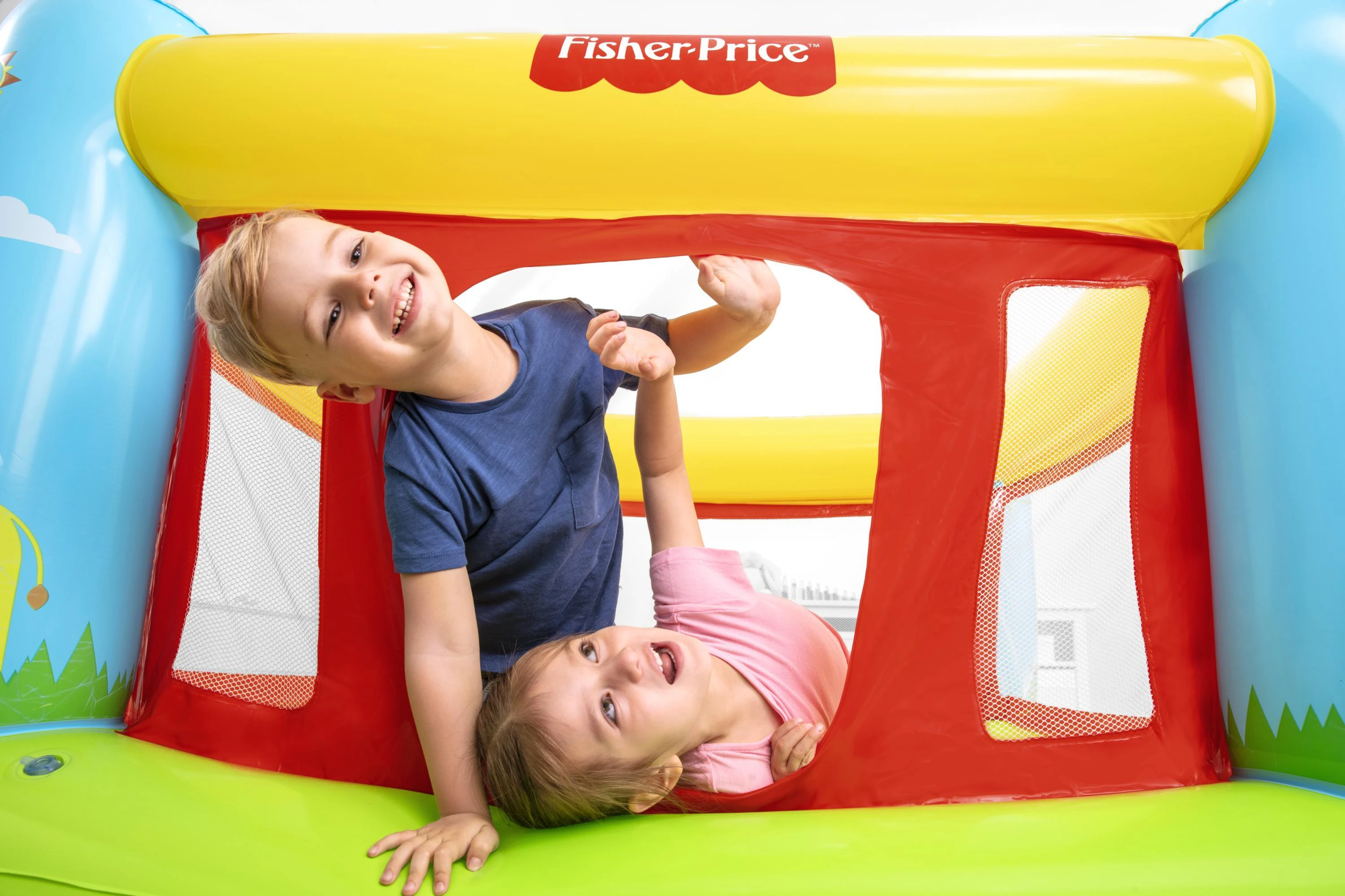 BESTWAY Fisher-Price pripučiamas batutas, 1.75m x 1.73m x 1.35m, 93553