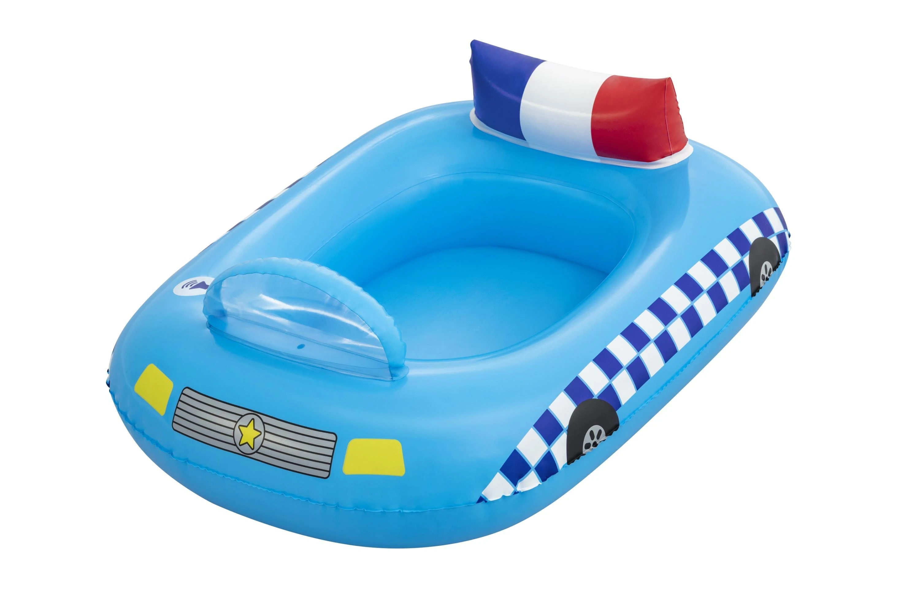 BESTWAY Funspeakers pripučiamas vaikiškas plaustas Police Car su garsu, 97cm x 74cm, 34153