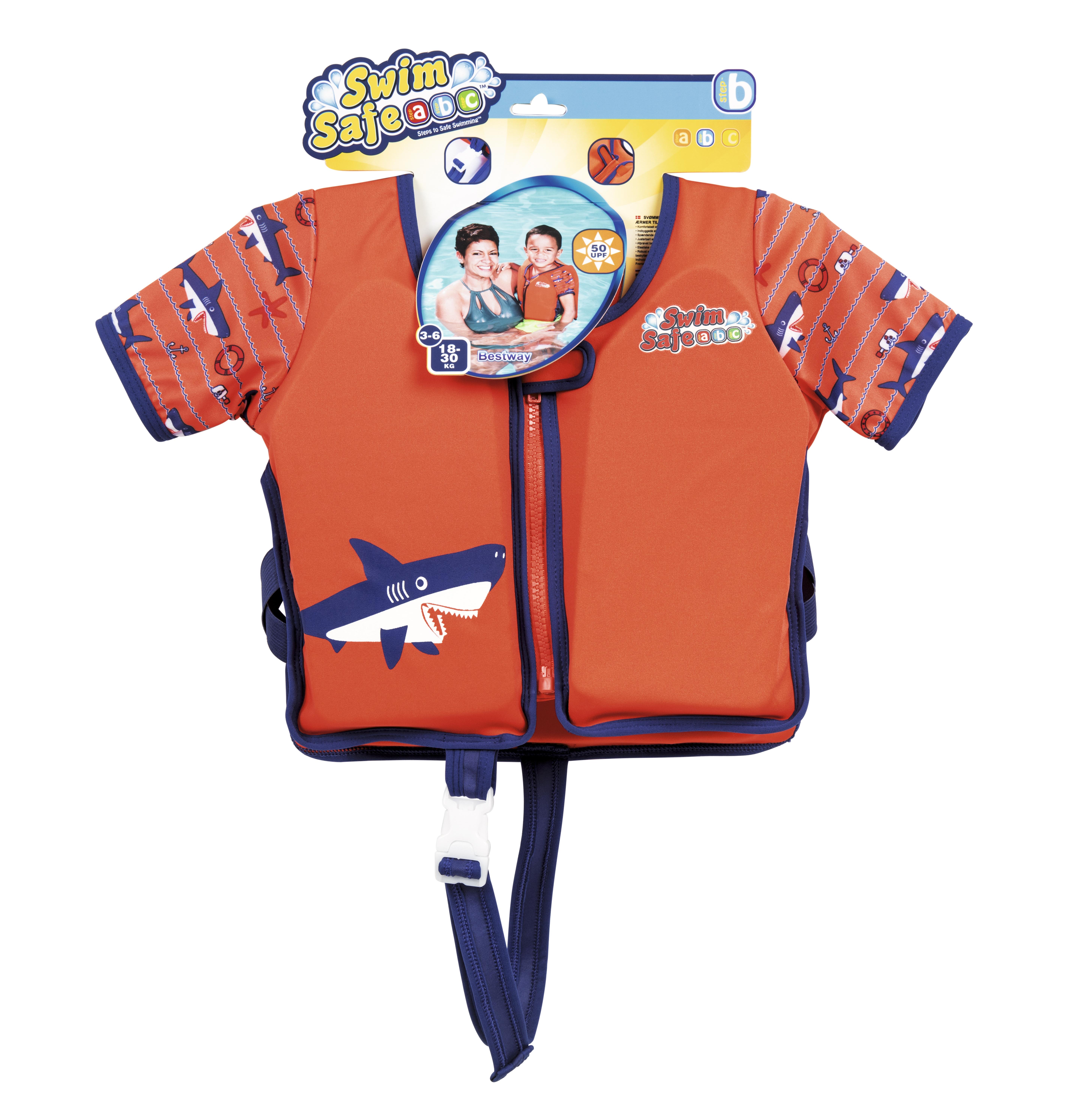 BESTWAY plaukimo liemenės su rankovėmis, 18-30kg, 3-6 metai, asort., 32147