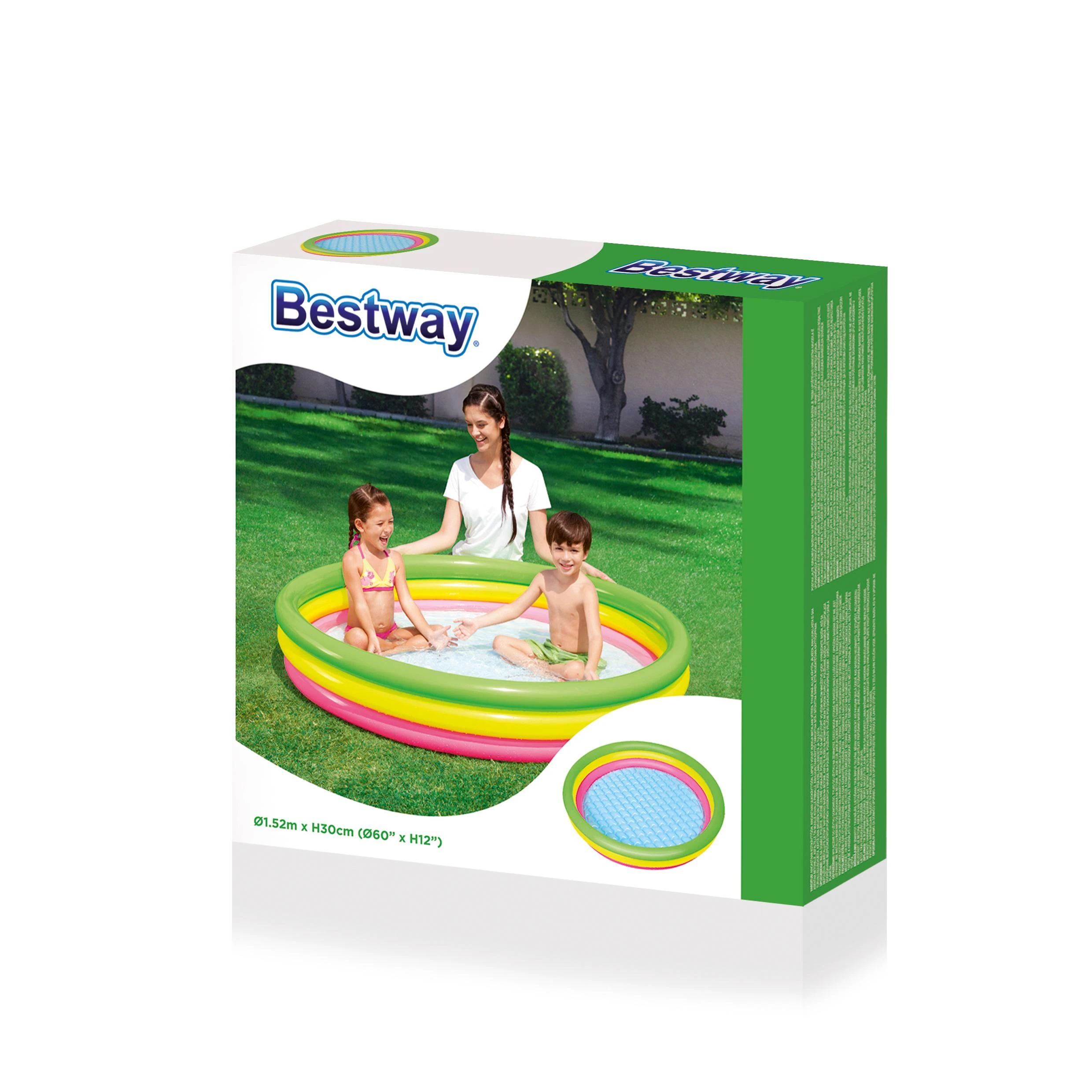 BESTWAY pripučiamas baseinas RAINBOW 152 cm x 30 cm (51103)