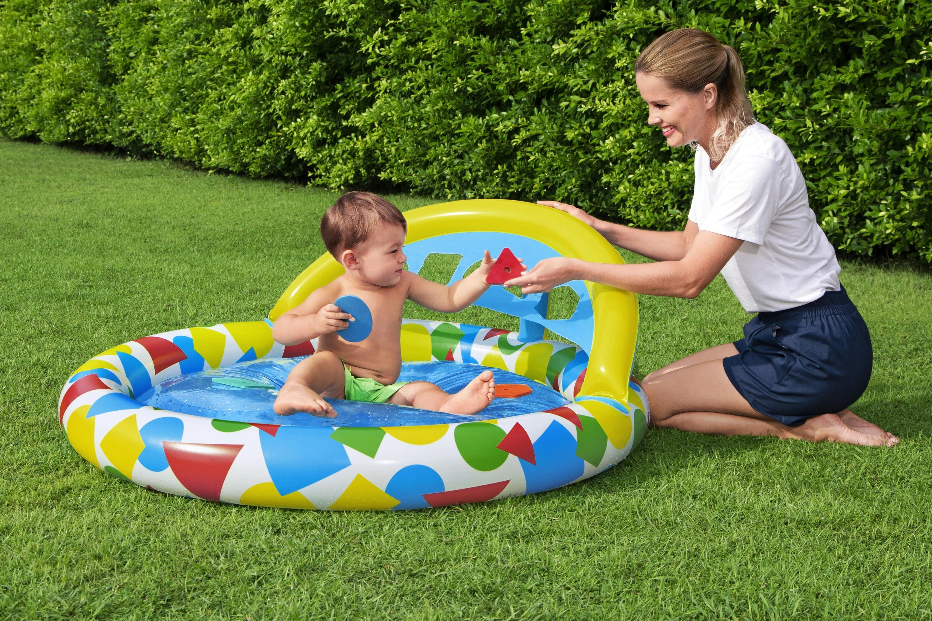 BESTWAY pripučiamas baseinas Splash & Learn, 1.20m x 1.17m x 46cm, 52378