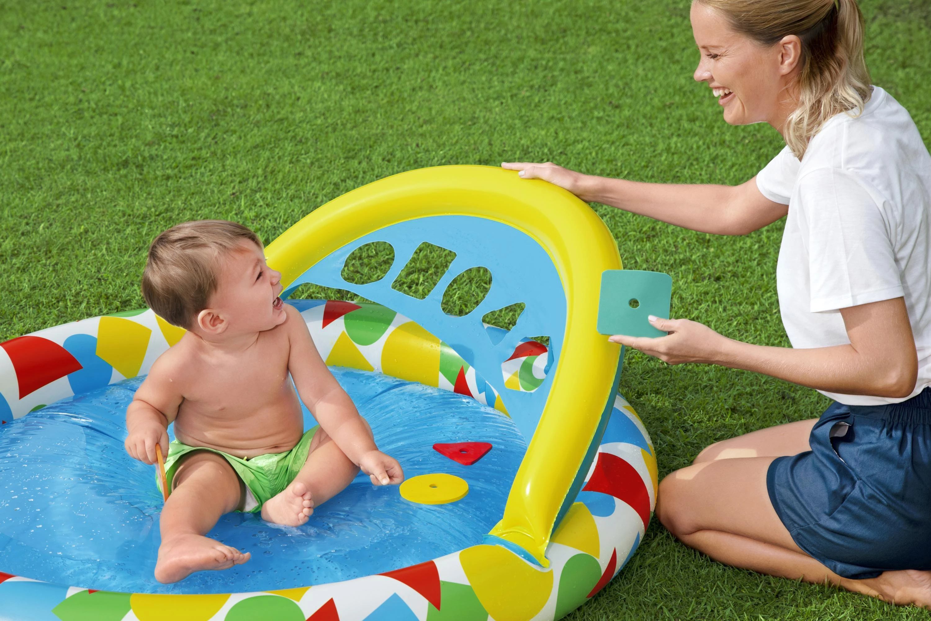 BESTWAY pripučiamas baseinas Splash & Learn, 1.20m x 1.17m x 46cm, 52378