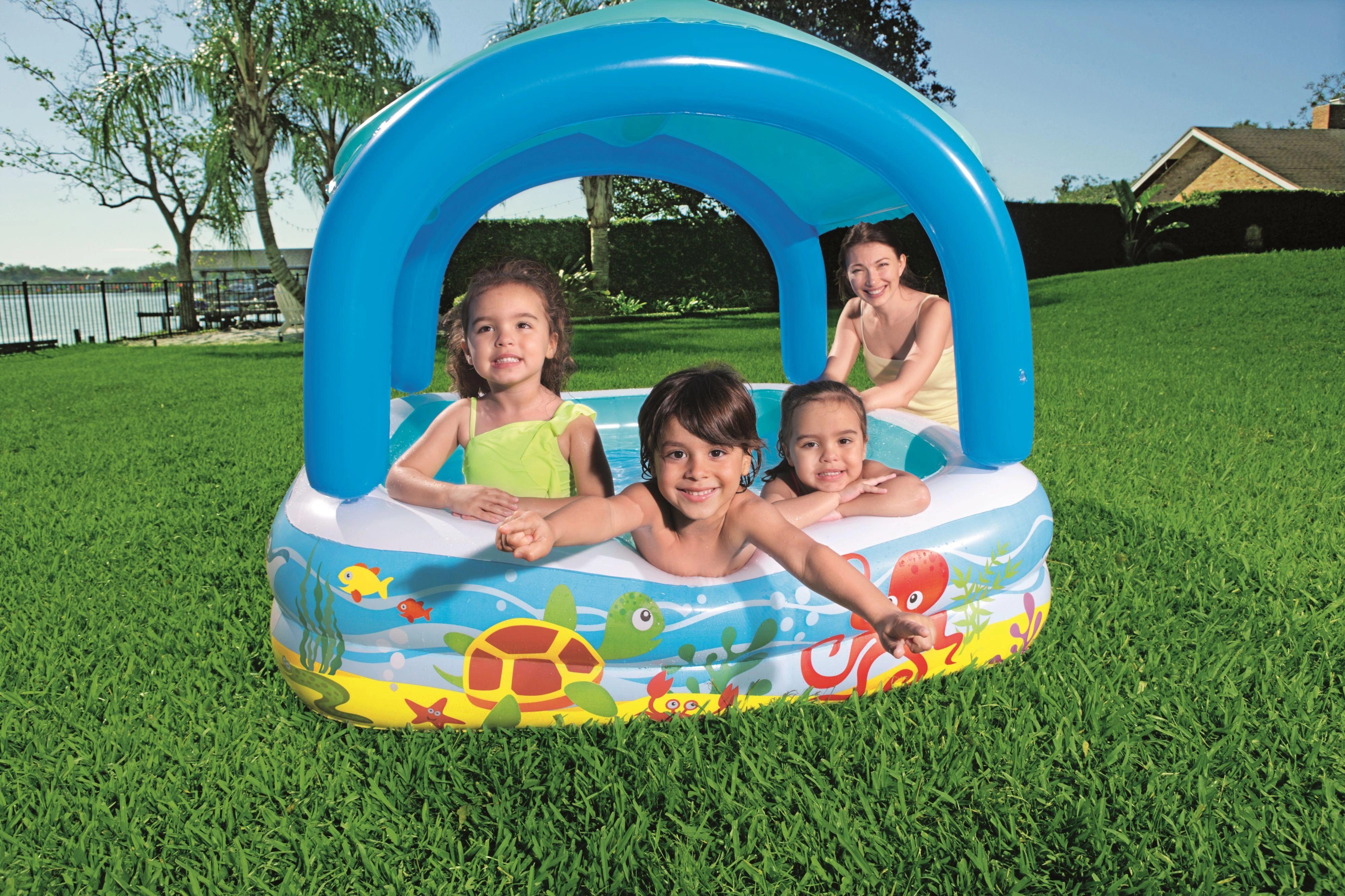 Bestway pripučiamas baseinas su stogeliu, 140x140x114 cm