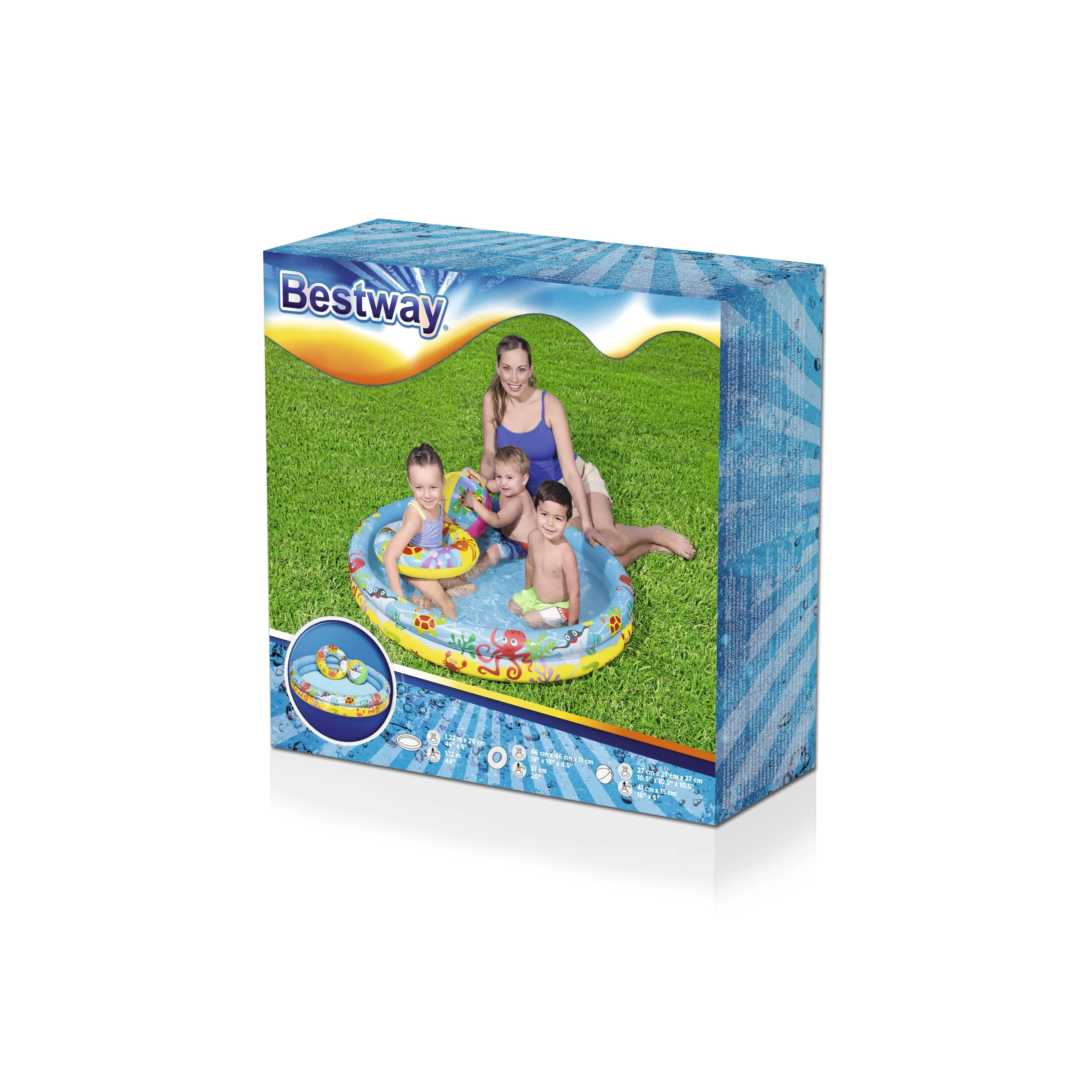 BESTWAY pripučiamas baseino rinkinys vaikams Play Pool , 1.22m x 0.20m, 51124