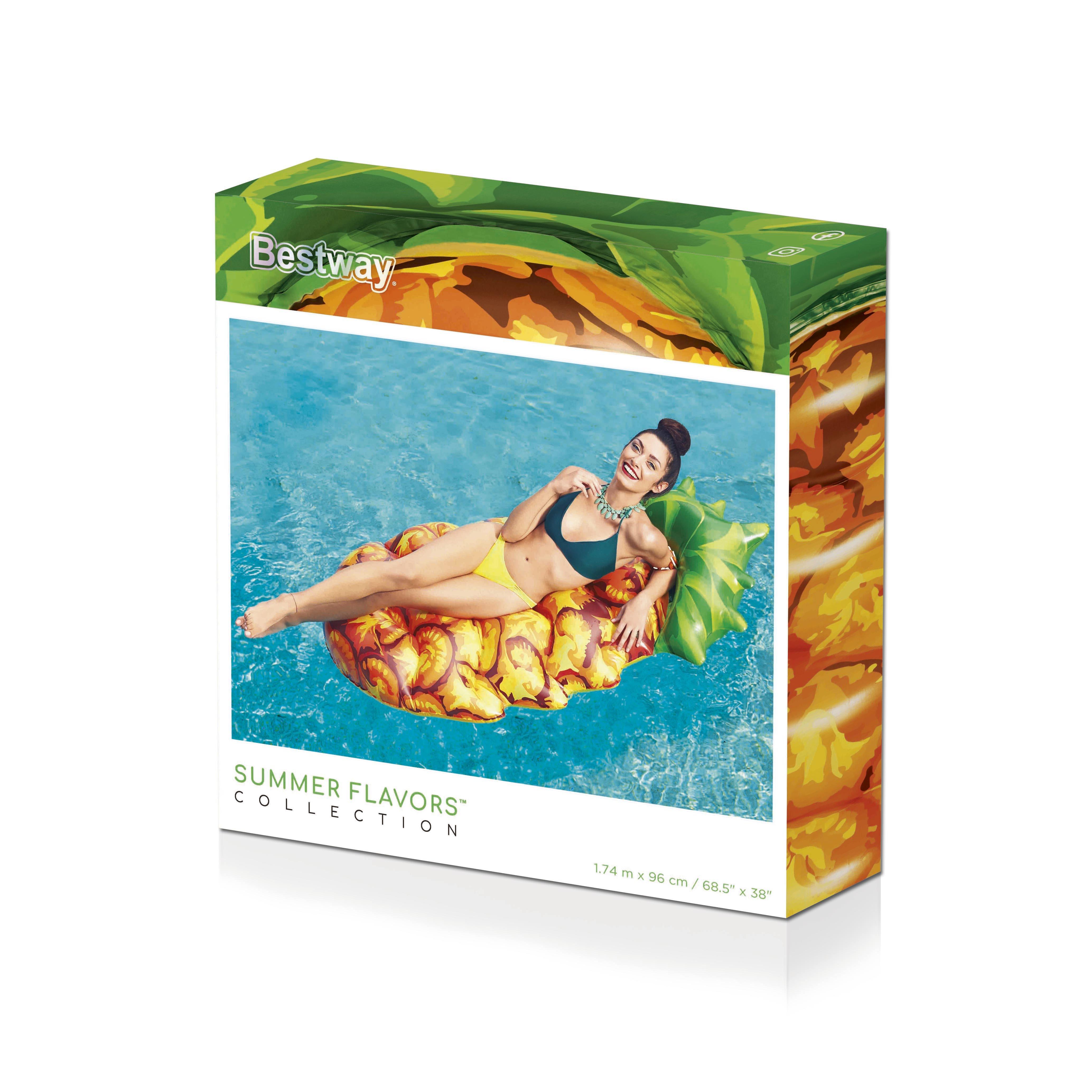 BESTWAY pripučiamas čiužinys Pineapple, 1.74m x 0.96m, 43310