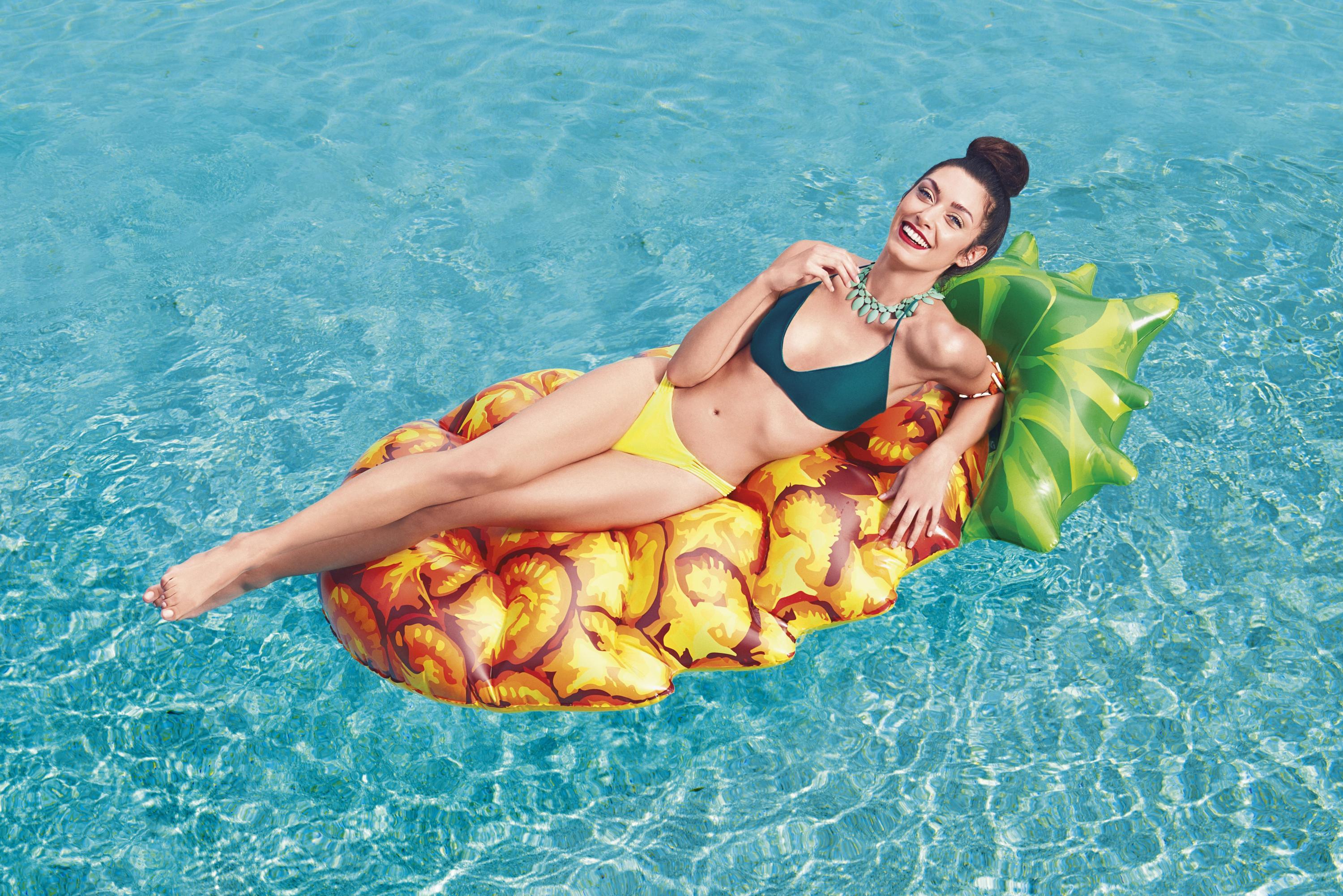 BESTWAY pripučiamas čiužinys Pineapple, 1.74m x 0.96m, 43310