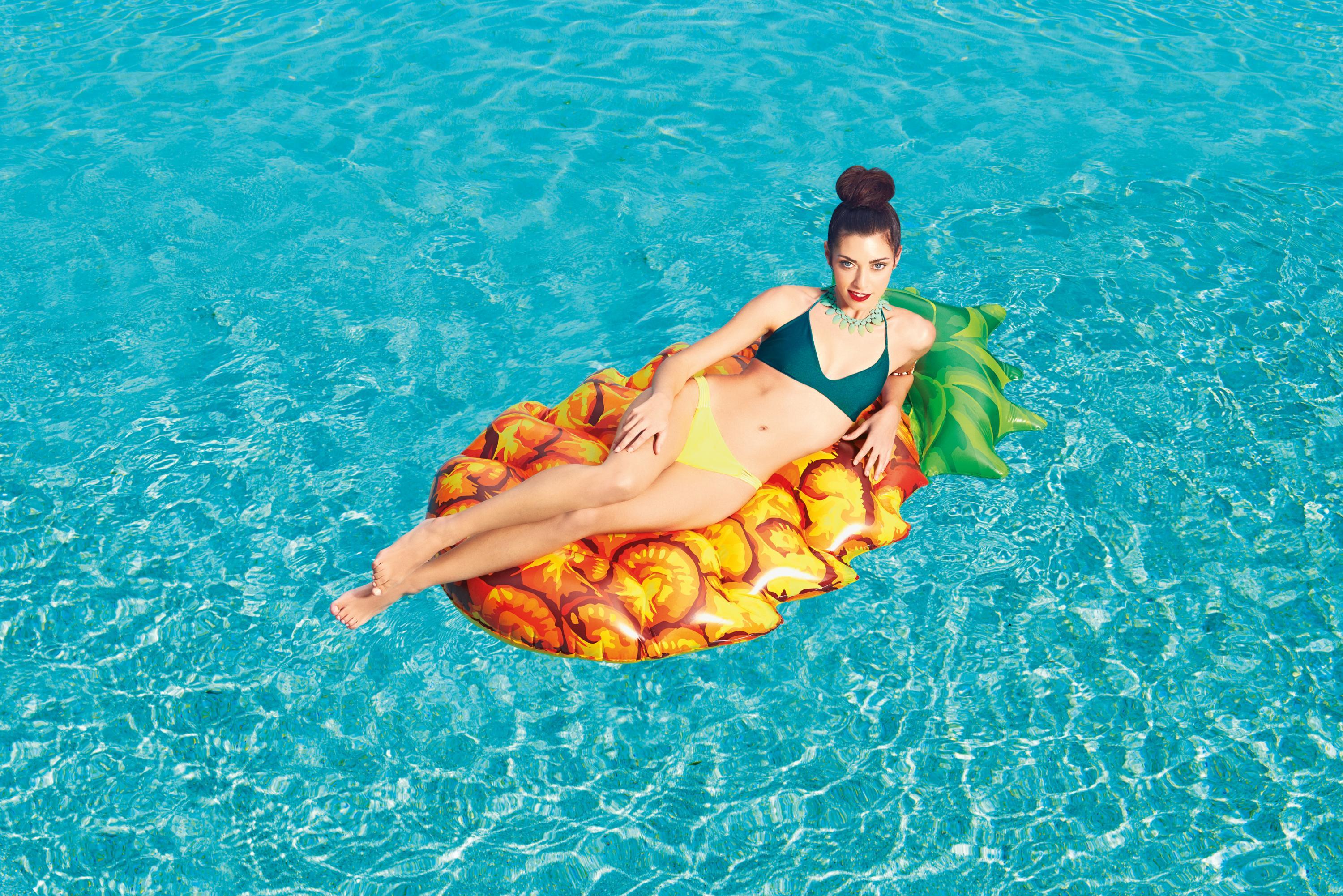 BESTWAY pripučiamas čiužinys Pineapple, 1.74m x 0.96m, 43310