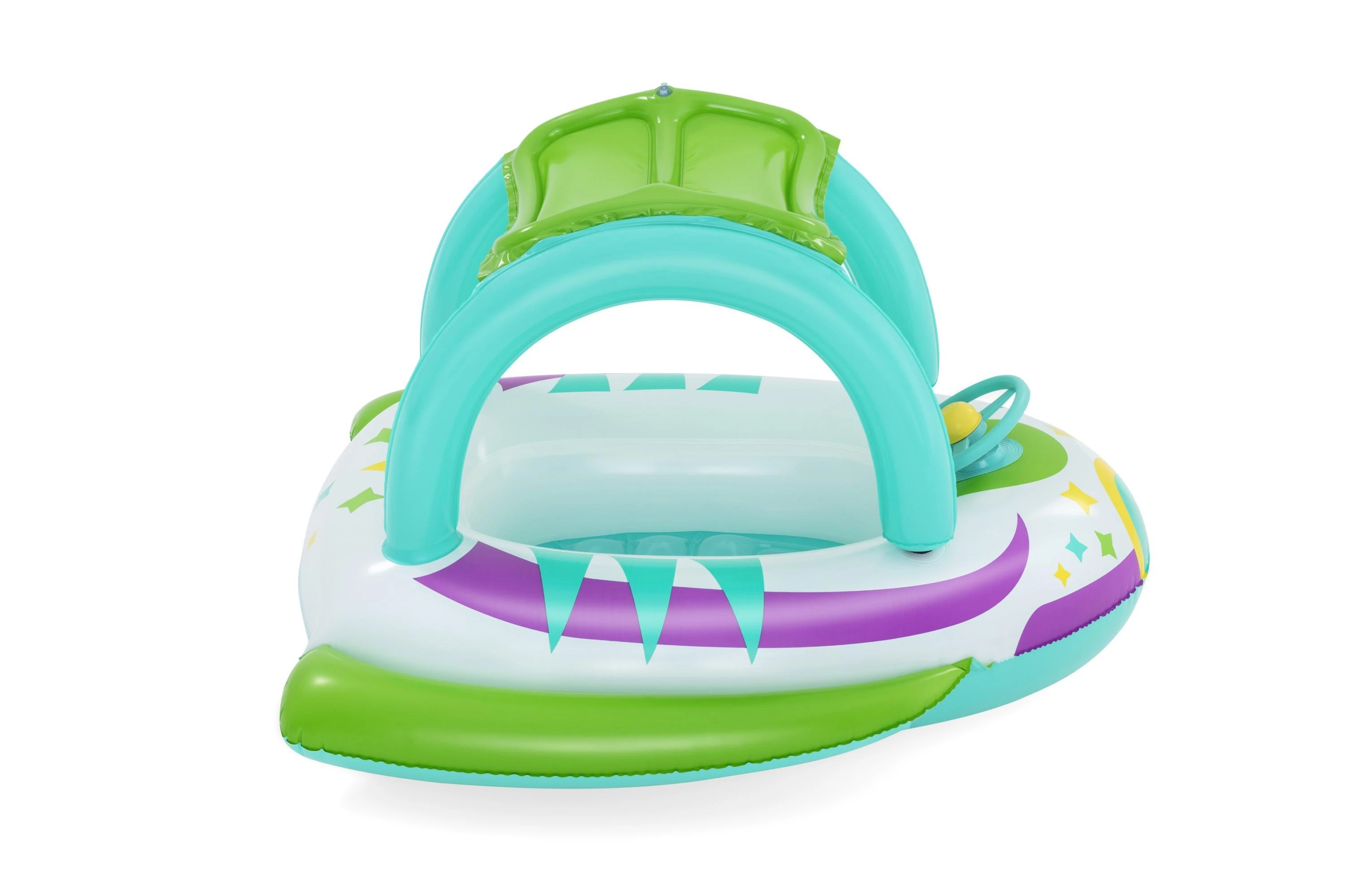BESTWAY pripučiamas vaikiškas plaustas su stogeliu Space Splash, 1.07m x 1.12m, 34149