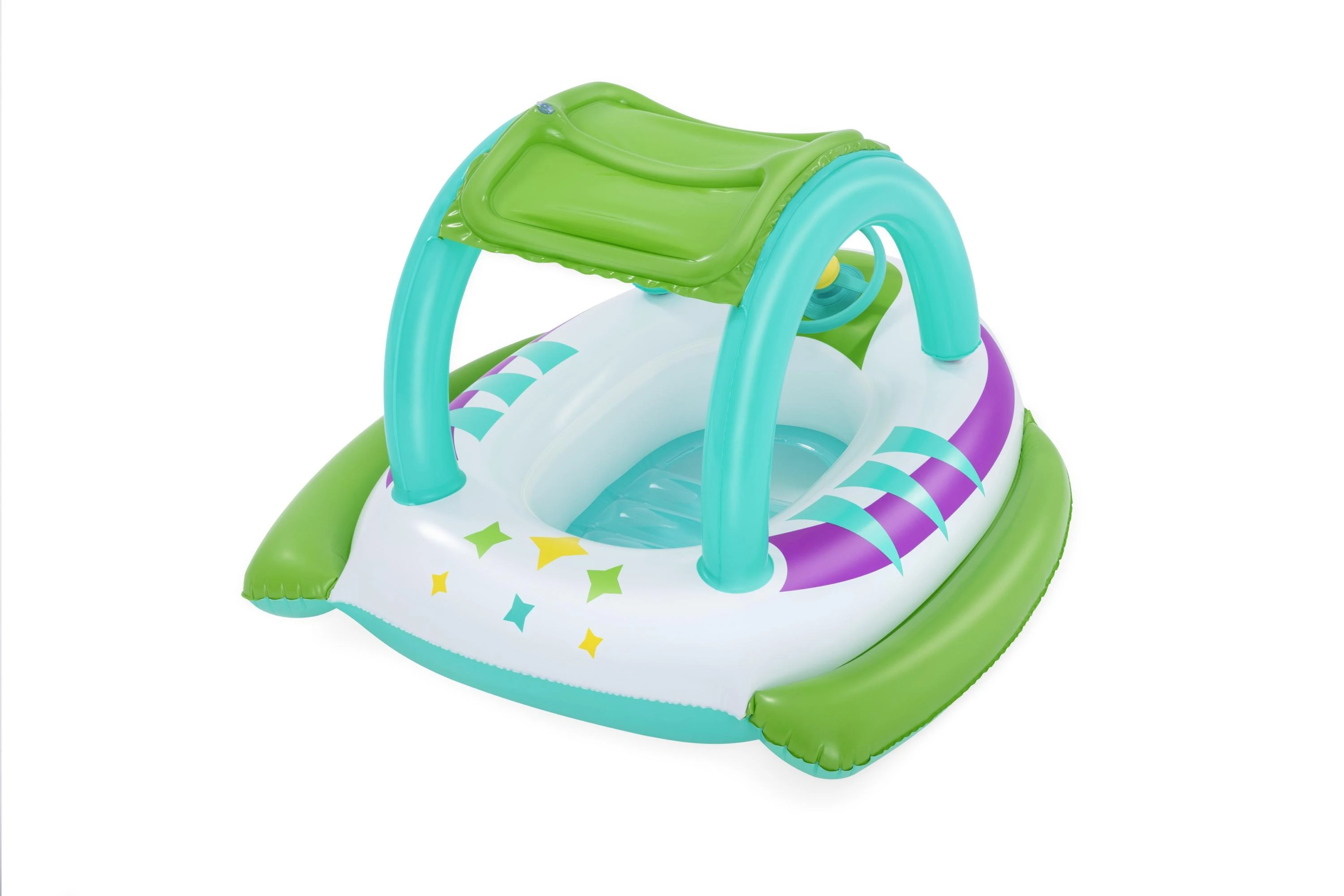 BESTWAY pripučiamas vaikiškas plaustas su stogeliu Space Splash, 1.07m x 1.12m, 34149