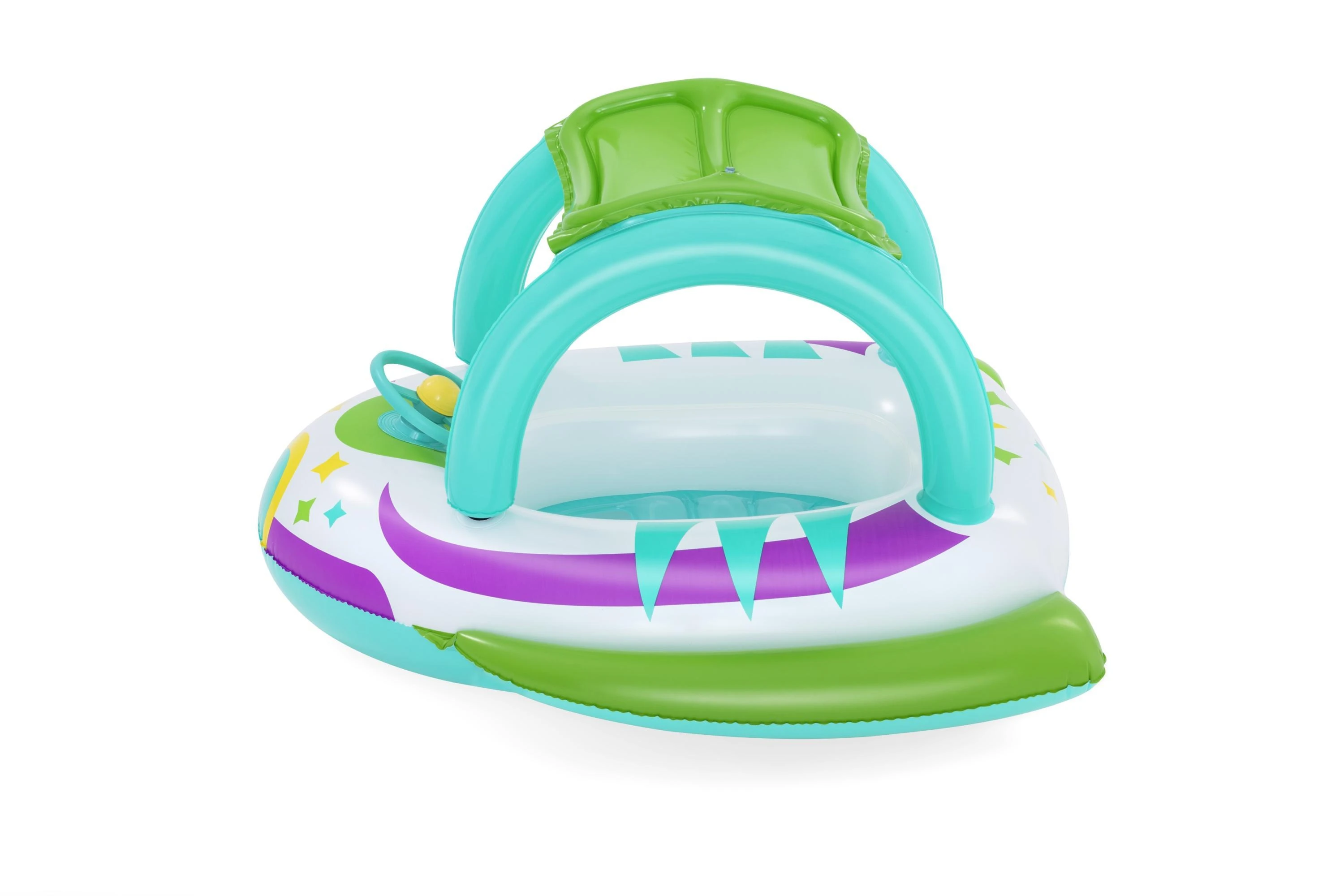 BESTWAY pripučiamas vaikiškas plaustas su stogeliu Space Splash, 1.07m x 1.12m, 34149