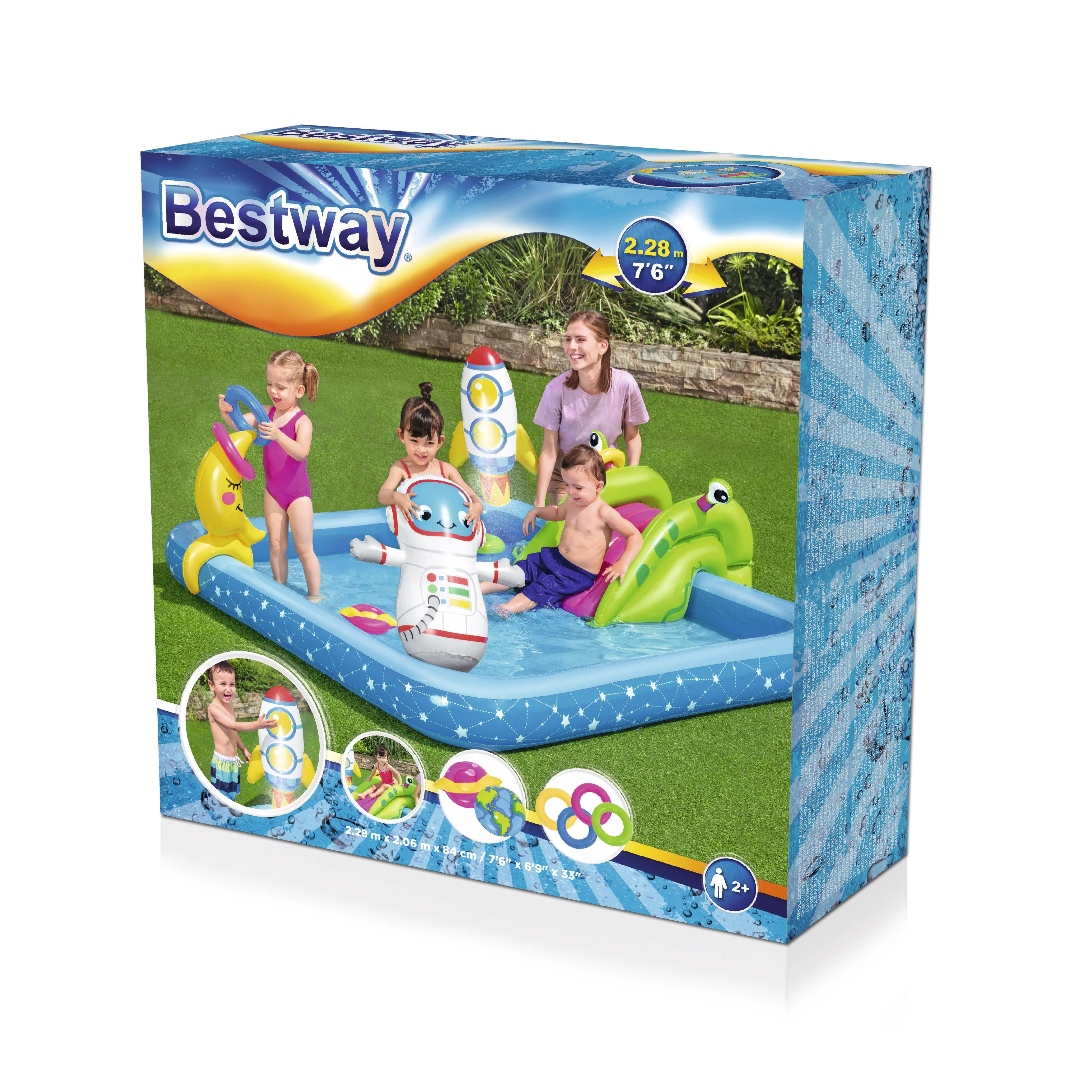 BESTWAY pripučiamas žaidimų centras Little Astronaut, 2.28m x 2.06m x 0.84m, 53126