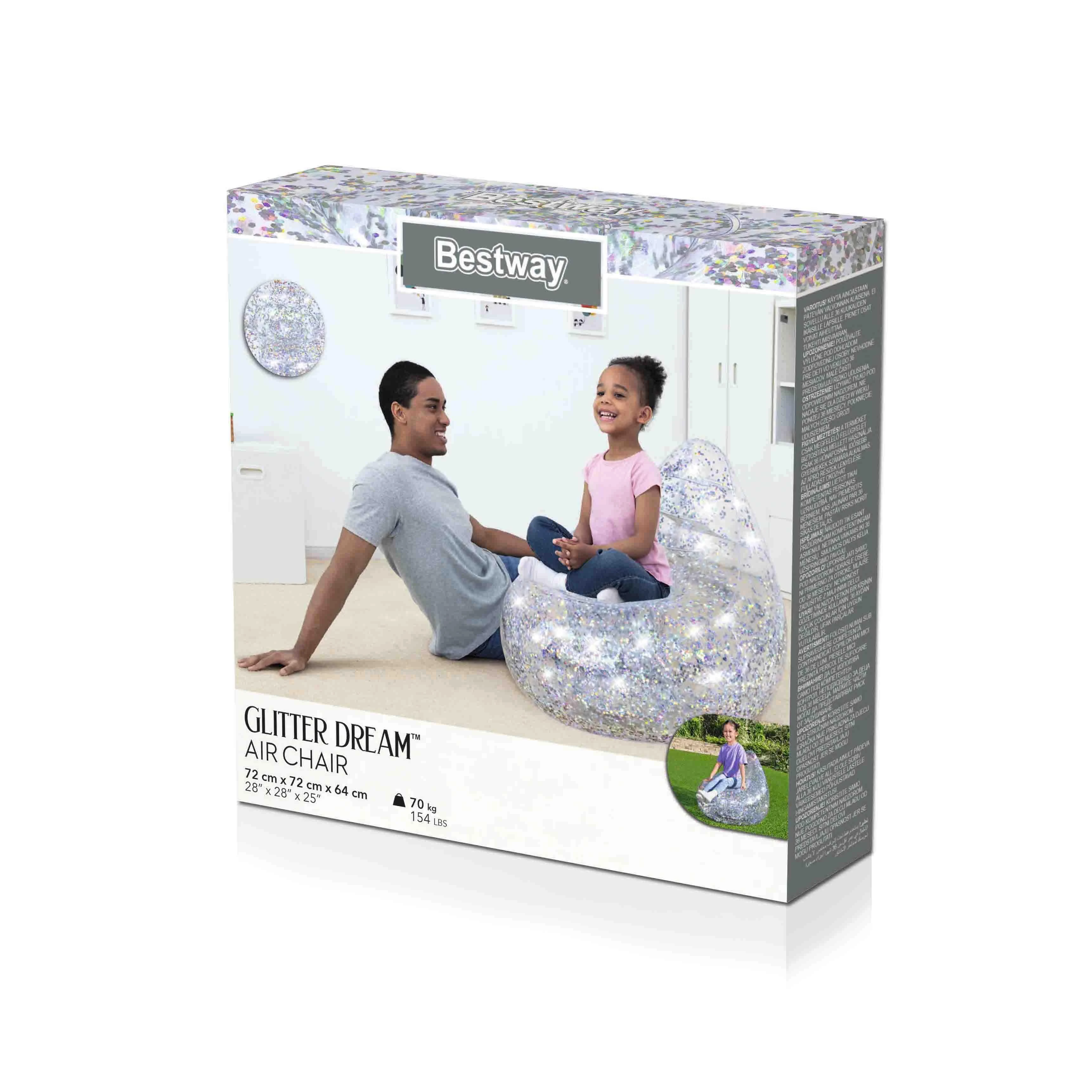 BESTWAY sėdmaišis Glitter Dream, 72cm x 72cm x 64cm, 75105