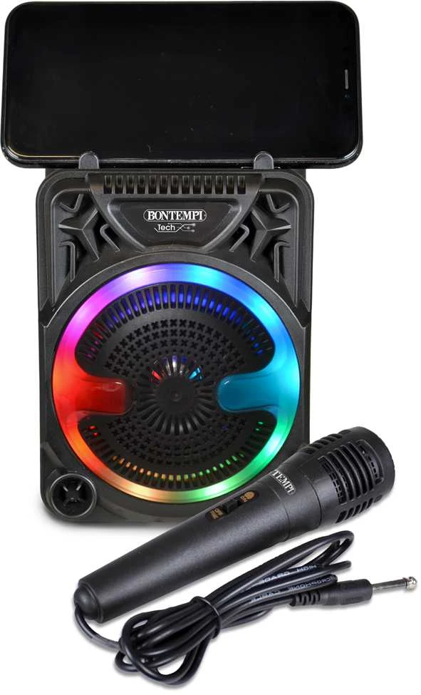 BONTEMPI belaidis garsiakalbis su mikrofonu ir RGB šviesomis, 49 1000