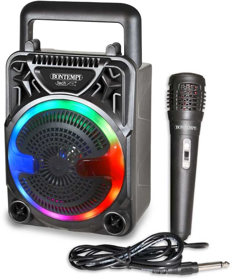 BONTEMPI belaidis garsiakalbis su mikrofonu ir RGB šviesomis, 49 1000