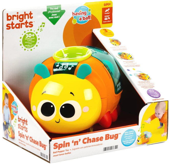 Bkids Bright_Start INTERAKTYVUS BESIUKANTIS VAIDANTIS VABALŲ RUTULIŲ ŽAISLAS