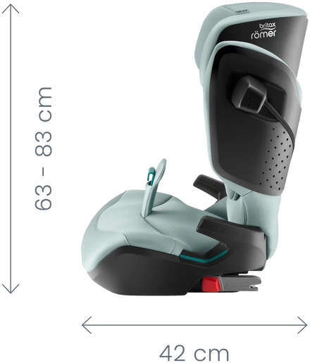 Britax Römer Kidfix Pro automobilinės kėdutės matmenų schema