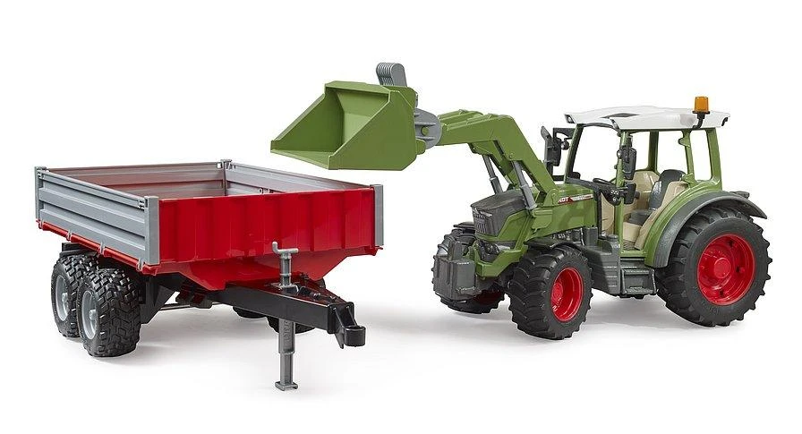 BRUDER 1:16 Fendt Vario 211 traktorius su priekiniu krautuvu ir paverčiama priekaba, 02182