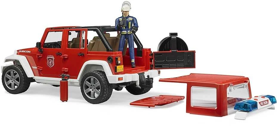 BRUDER 1:16 Jeep Wrangler gaisrinės automobilis su ugniagesiu, 02528