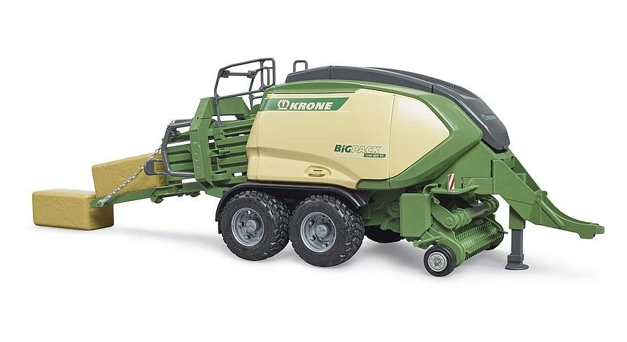 BRUDER Krone BigPack 1290HDP VC presas su dviem šieno ryšuliais, 02033