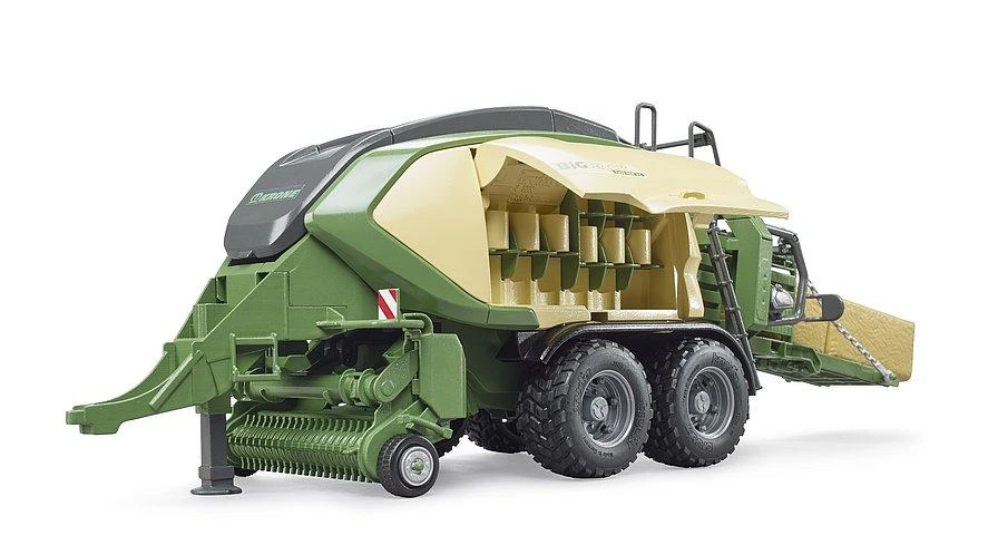 BRUDER Krone BigPack 1290HDP VC presas su dviem šieno ryšuliais, 02033