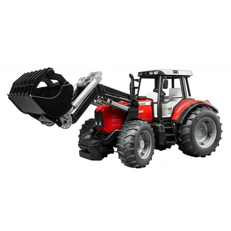 Pojazd BRUDER Massey Ferguson 7480 krautuvas su priekaba rąstams, 2046