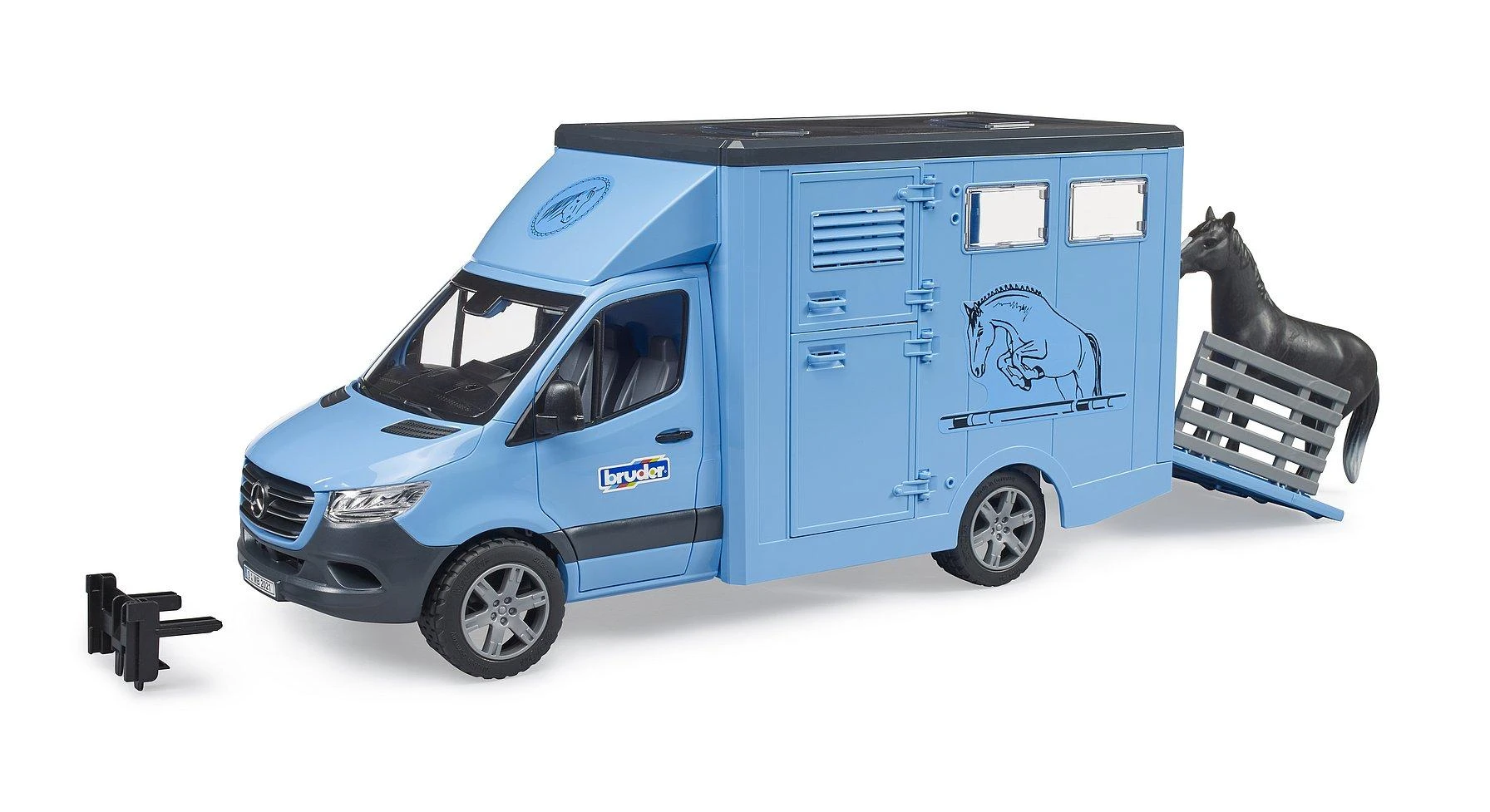 BRUDER MB Sprinter gyvūnų vežėjas su arkliu, 02674