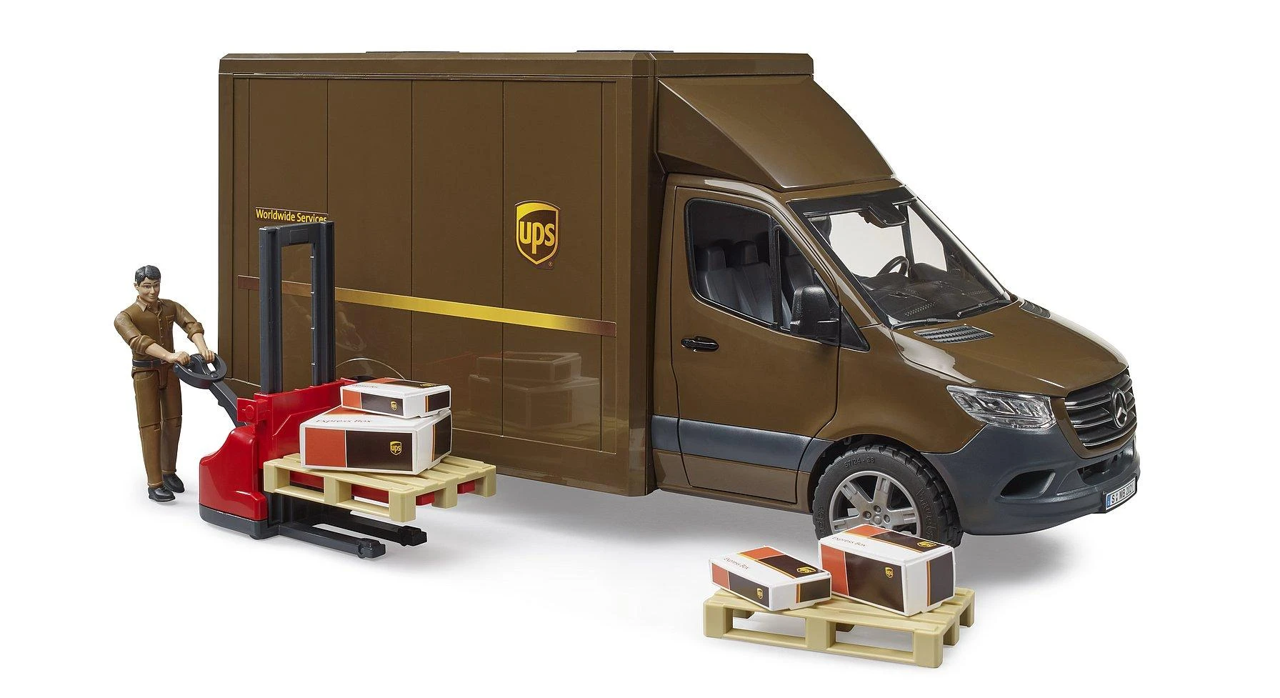 BRUDER MB Sprinter UPS su vairuotoju ir priedais, 02678