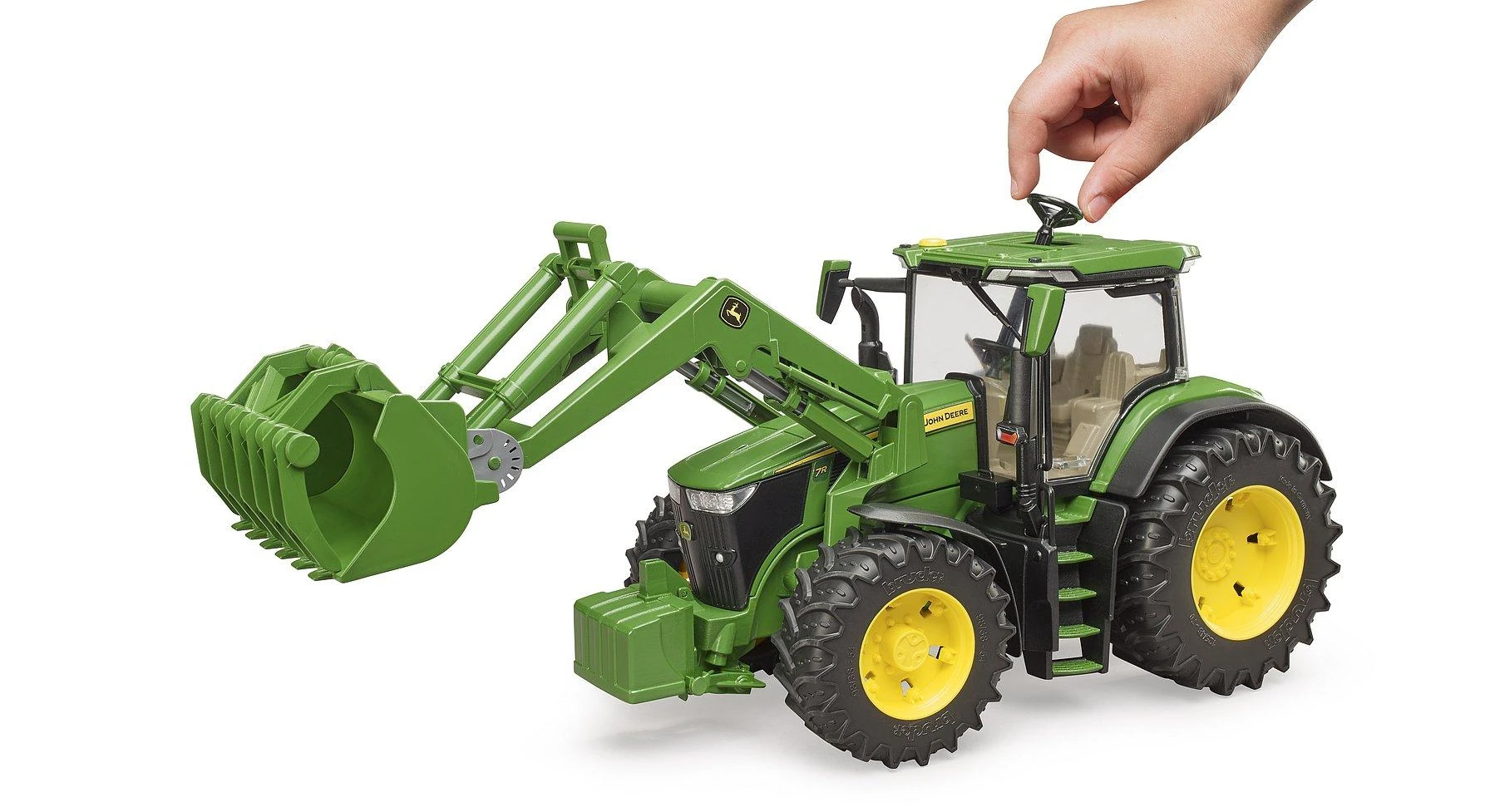 BRUDER traktorius John Deere 7R 350 su priekiniu krautuvu, 03151