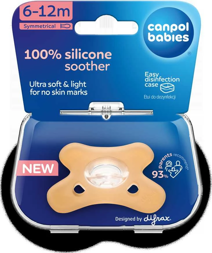 CANPOL BABIES 100% silikoninis simetrinis čiulptukas 6-12 mėn., 1 vnt., 24/002_ora