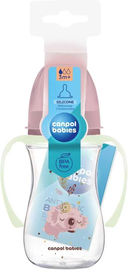 Canpol Babies buteliukas su rankenėlėmis ir koalos piešiniu