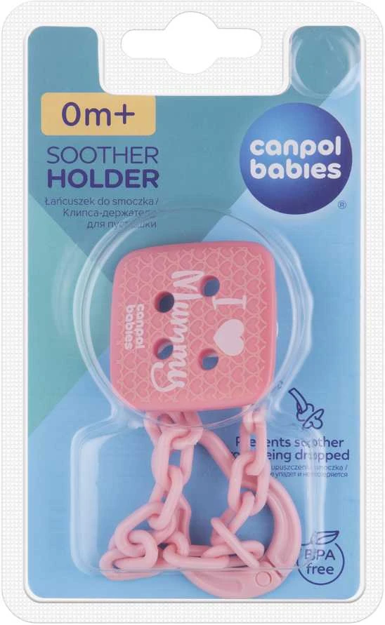 CANPOL BABIES čiulptuko laikiklis I LOVE MUMMY, Rožinė, 2/434_pin