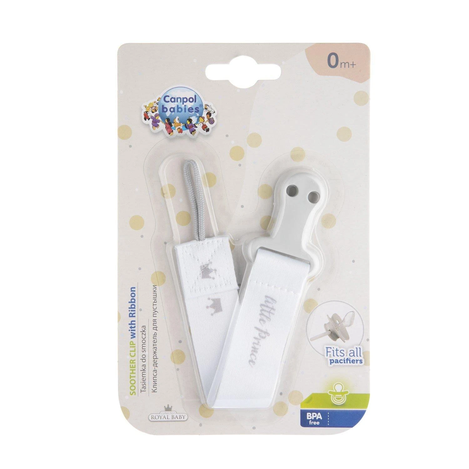 CANPOL BABIES čiulptuko segtukas su juostele ROYAL BABY, 51/025_grey