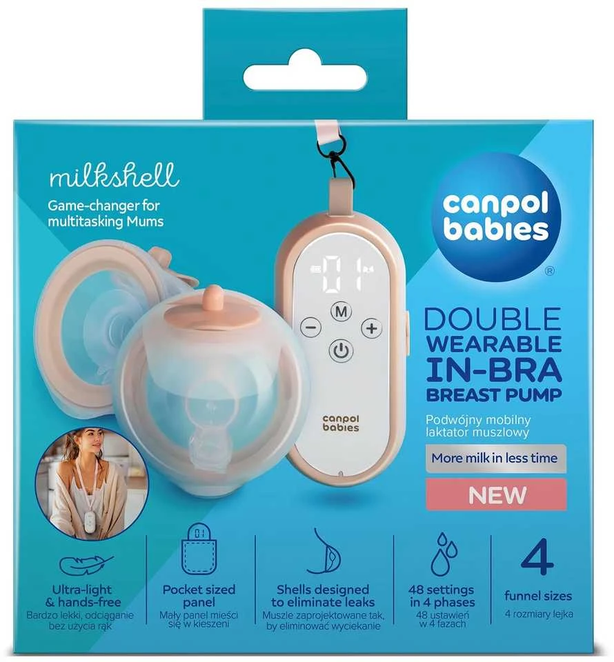 Canpolbabies CANPOL BABIES dvigubi nešiojami pientraukiai dėvimi liemenėlėje MilkShell, 20/106