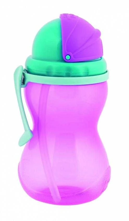 CANPOL BABIES gertuvė su šiaudeliu 370ml 56/113_pink2