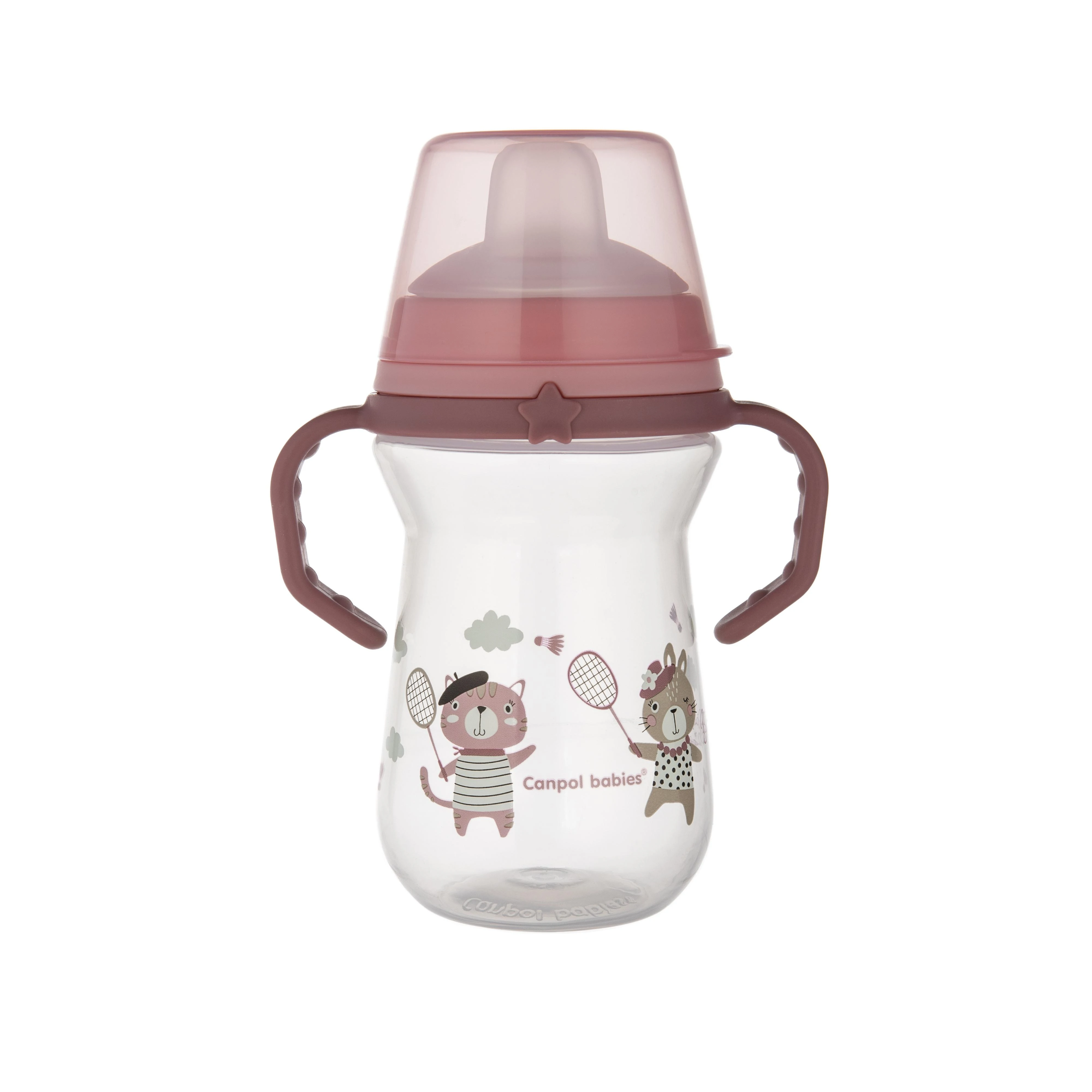Canpol babies gertuvė su silikoniniu snapeliu FirstCup 250ml BONJOUR PARIS (56/613_pin)
