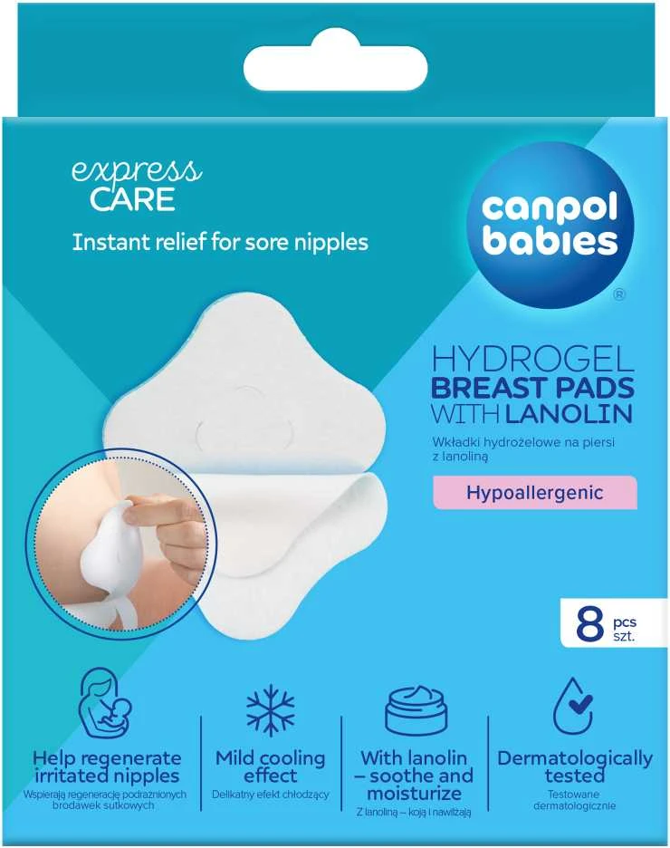 CANPOL BABIES Hidrogelio raminamieji įklotai į liemenėlę su lanolinu, 8 vnt., 1/656
