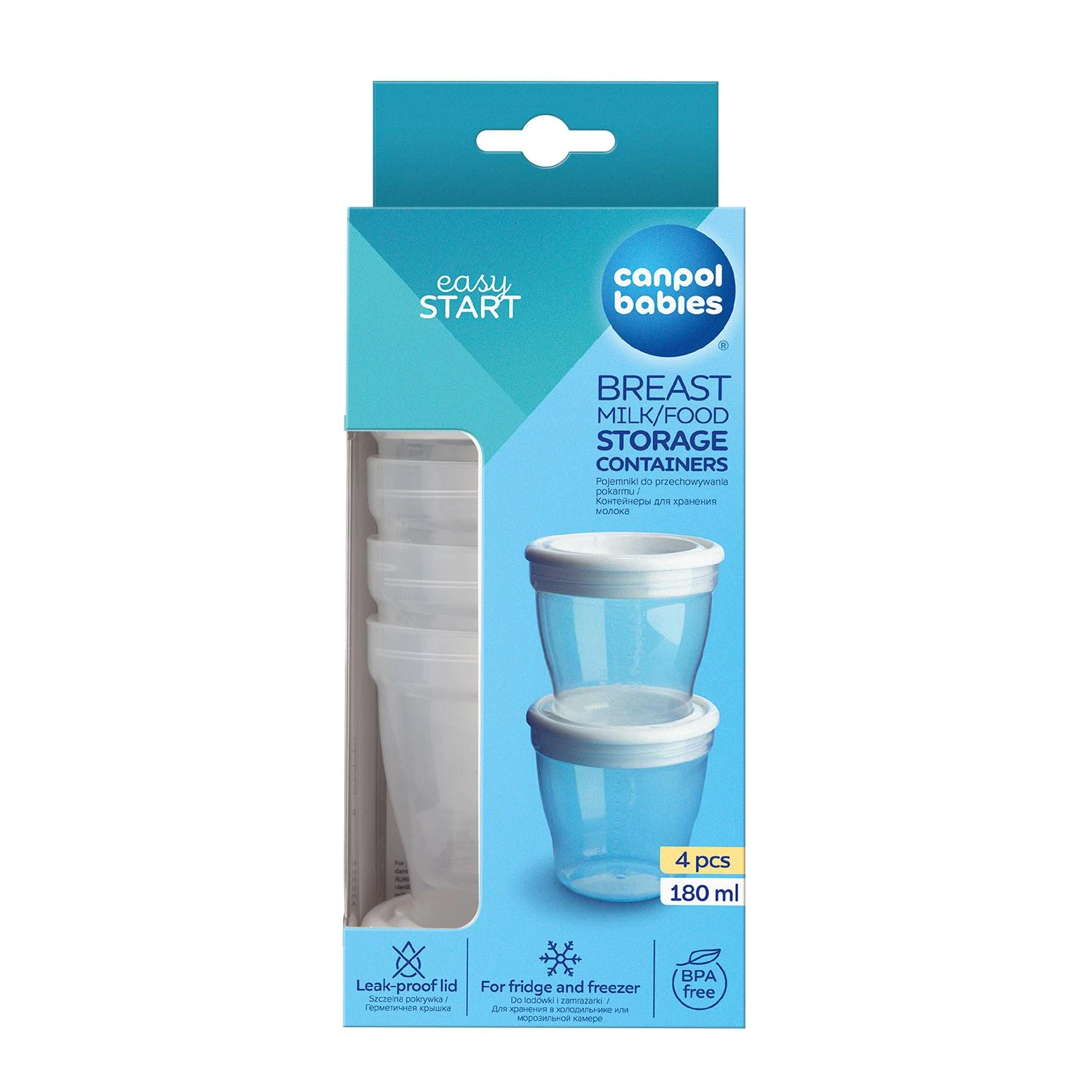 Canpolbabies CANPOL BABIES indeliai mamos pienui/maistui laikyti, 180 ml, 4vnt., 204 12