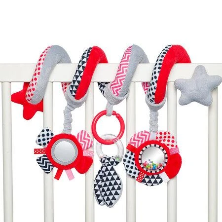 CANPOL BABIES interaktyvus lovelės/ vežimėlio žaislas spiralė Zig Zag, 68/063_red