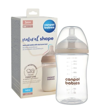 Canpolbabies CANPOL BABIES maitinimo buteliukas su žinduku NATURAL SHAPE, 260 ml, 35/401