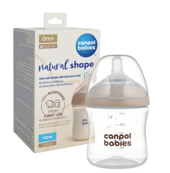 Canpolbabies CANPOL BABIES maitinimo buteliukas su žinduku NATURAL SHAPE, 150 ml, 35/400
