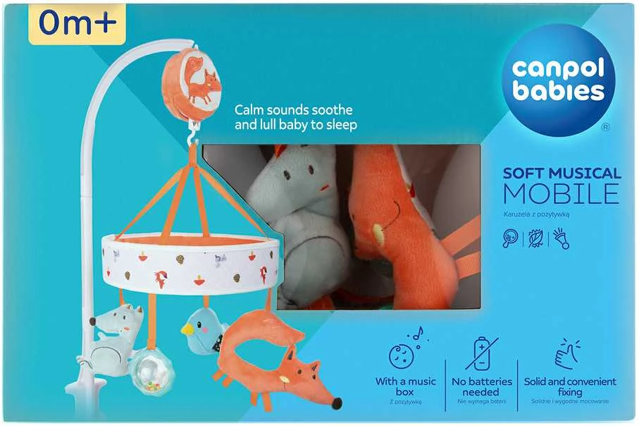 CANPOL BABIES muzikinė karuselė kūdikio lovelei, FOX, 75/201