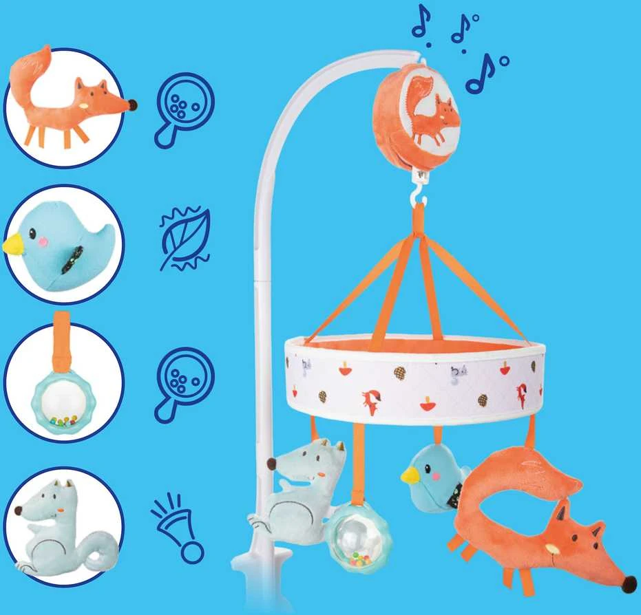 CANPOL BABIES muzikinė karuselė kūdikio lovelei, FOX, 75/201