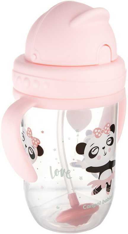 CANPOL BABIES neišsipilanti gertuvė su šiaudeliu EXOTIC ANIMALS, Mix, 6m+, 270ml, 56/606