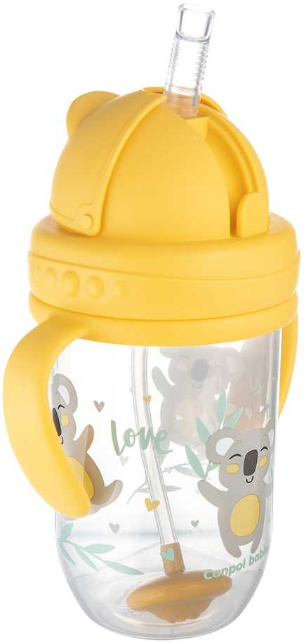 CANPOL BABIES neišsipilanti gertuvė su šiaudeliu EXOTIC ANIMALS, Mix, 6m+, 270ml, 56/606